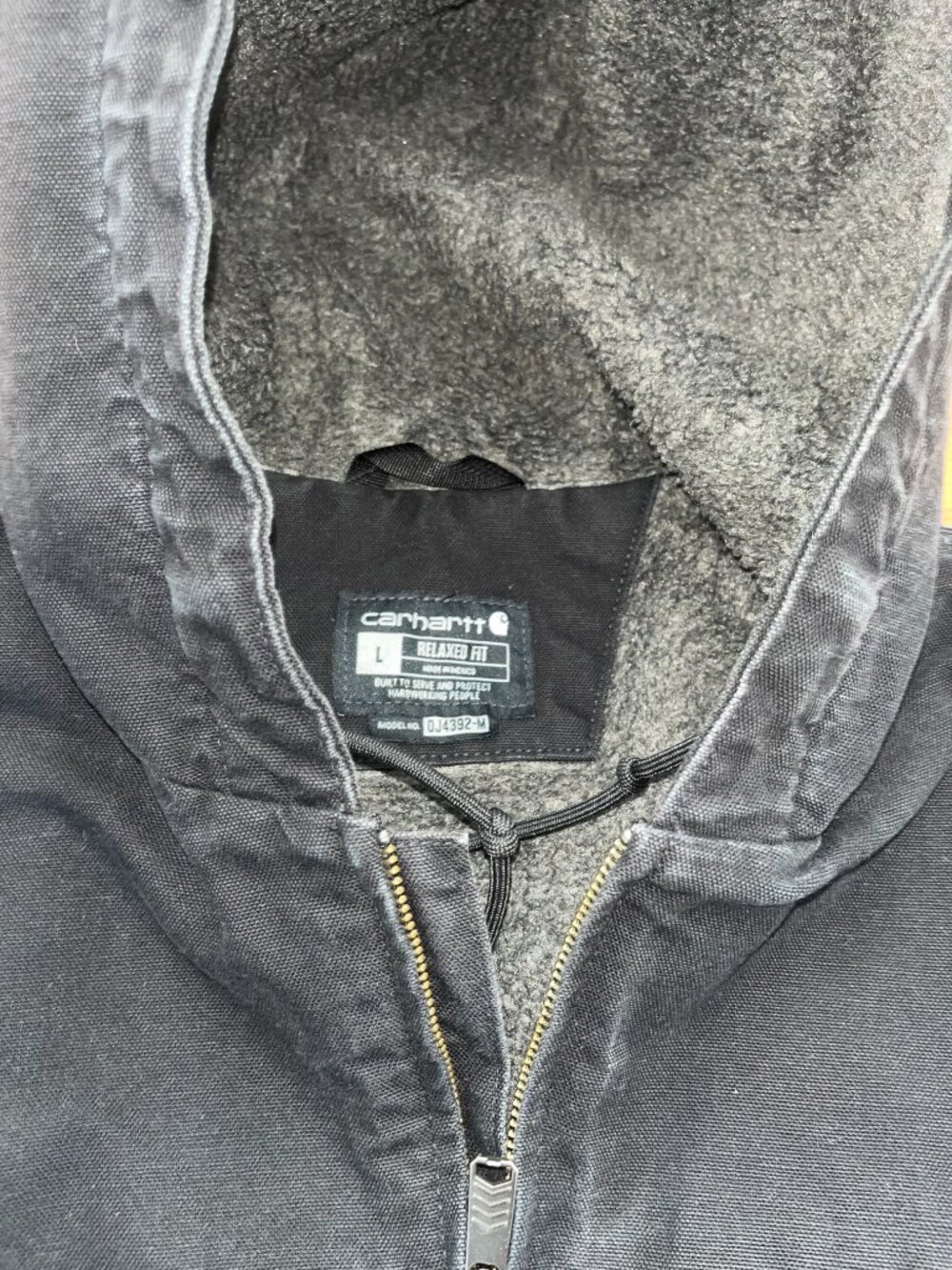 Carhartt Men's L Washed Duck Jacket Sherpa lined model 0J4392-M - Picture 8 of 10